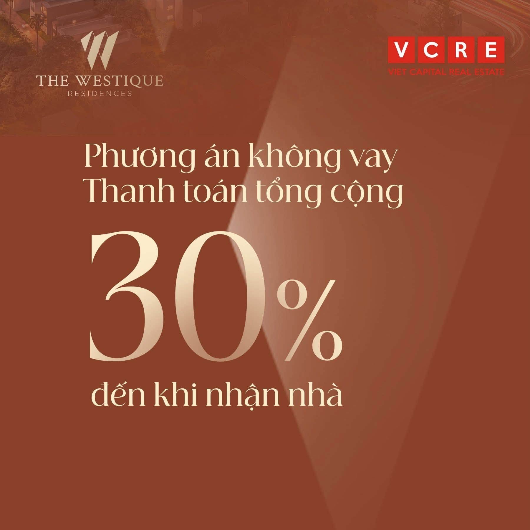 Thanh toán tổng cộng 30% đến khi nhận nhà